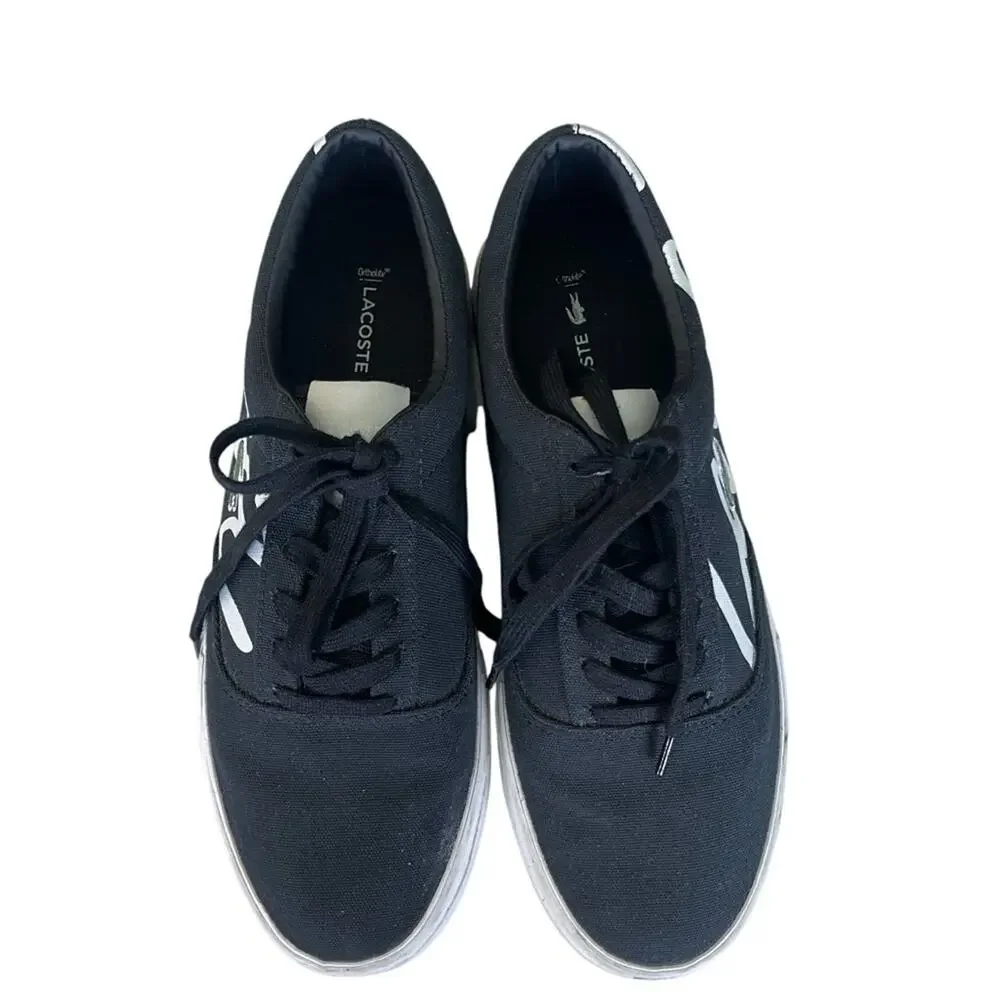Lacoste Jump Serve Lace Up Men's Canvas Sneakers Black Size 8